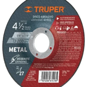 Expert ABT-386 Disco desbaste metal,tipo27,diámetro 4-1/2',alto rendimiento