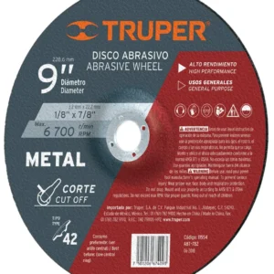 Expert ABT-782 Disco p/corte metale, tipo42, diámetro 9', alto rendimiento