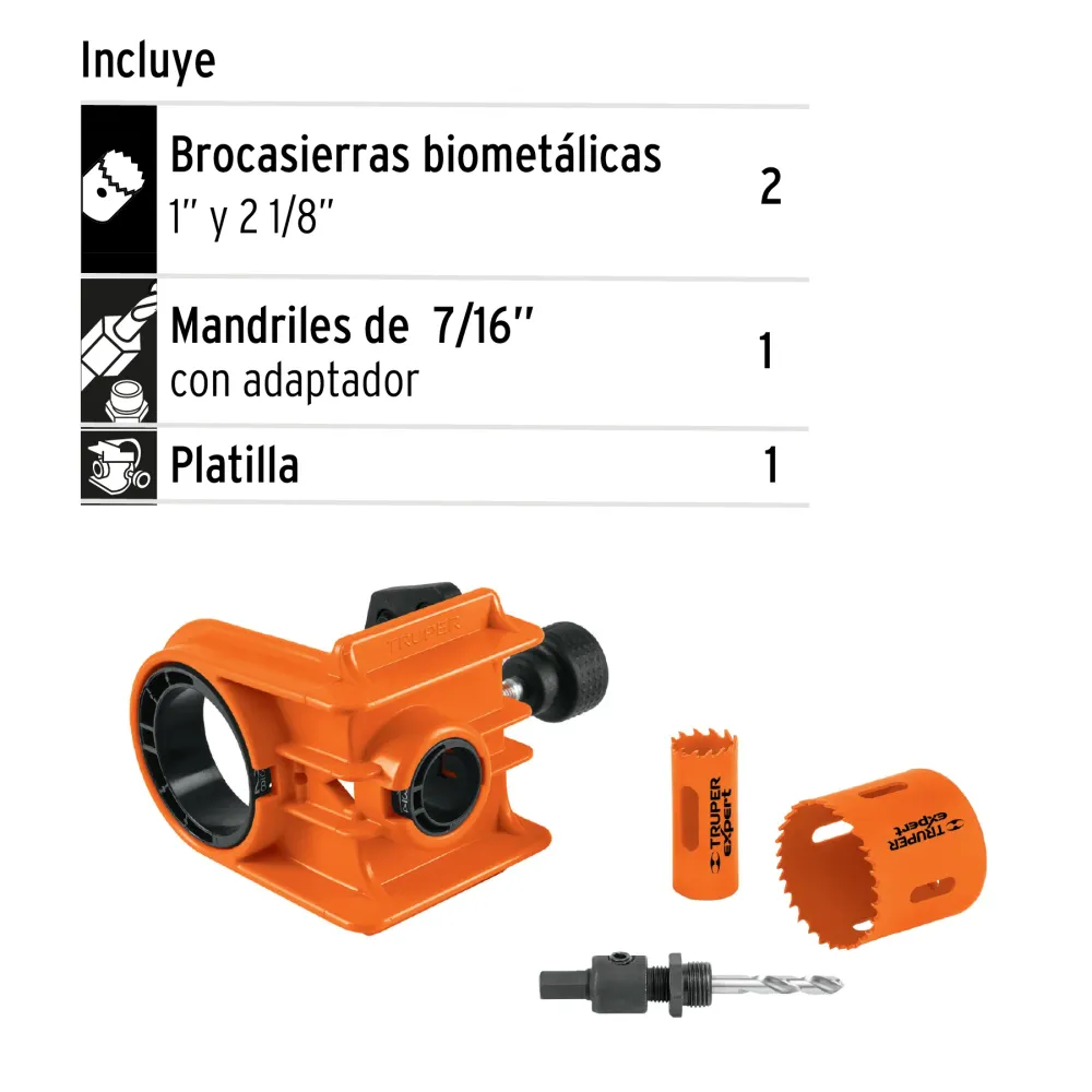 Juego de 4 piezas para instalar cerraduras, Truper Expert 11877 KITB-4X