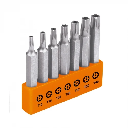 Juego de 7 puntas torx combinadas c/seguro largo 2', Expert 17813 P7-20TS