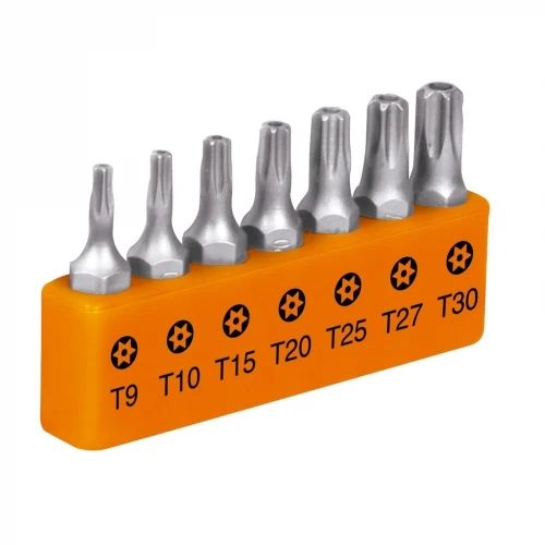 Juego de 7 puntas torx combinadas c/seguro largo 1', Expert 17797 P7-15TS
