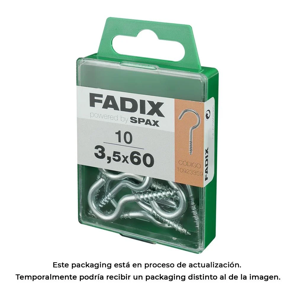 HEMBRILLA ABIERTA ZINCADO 3,5 x 60 mm, CAJA M 10 uds FADIX