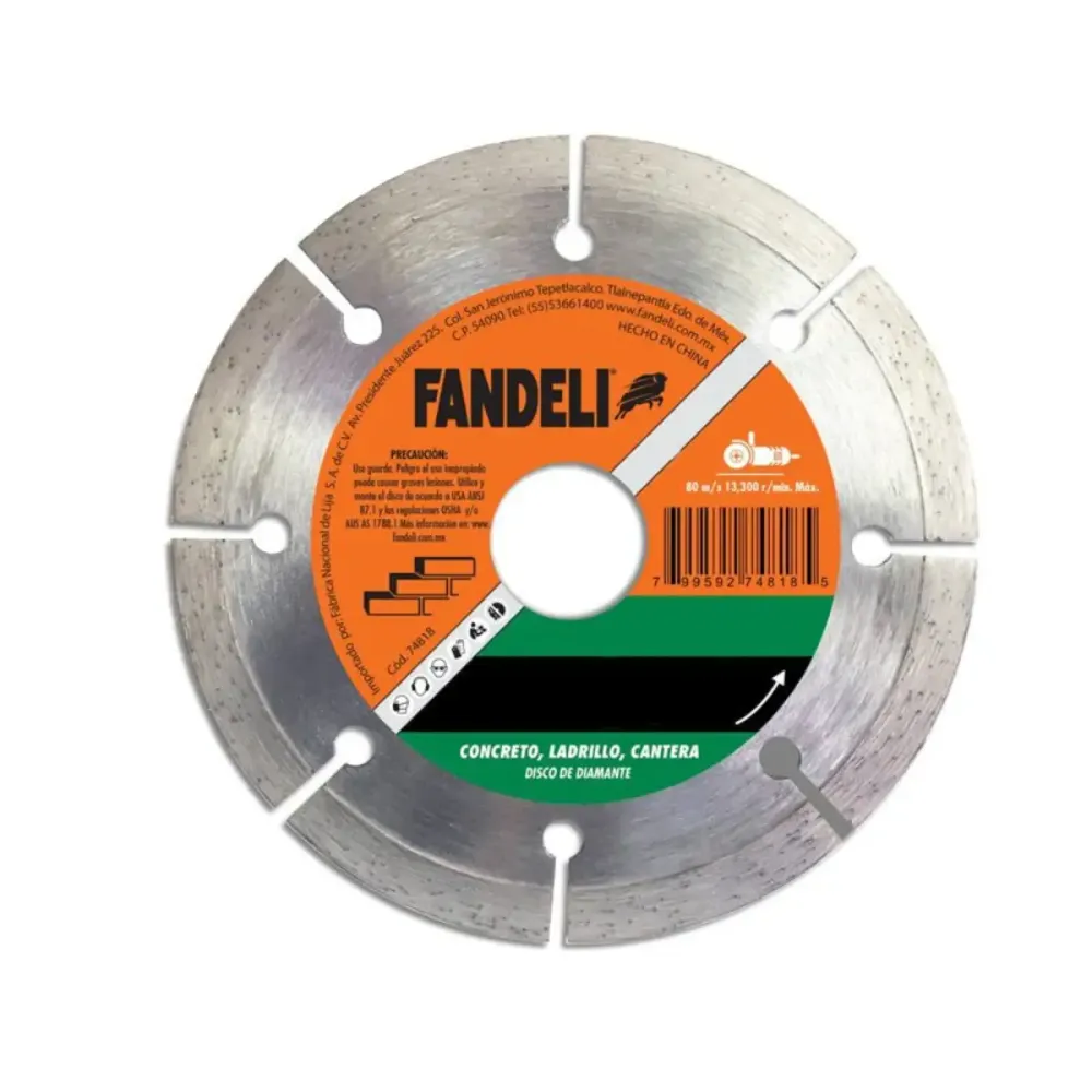 Disco Diamante Segmentado Pro 7 Pulgadas Fandeli