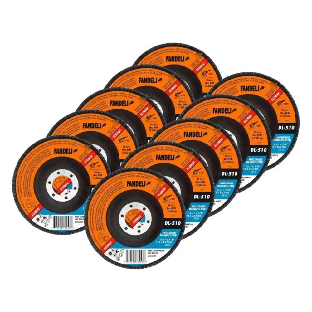 10 Pz Discos Laminados Grano 40 Zirconia Azul Acero Fandeli