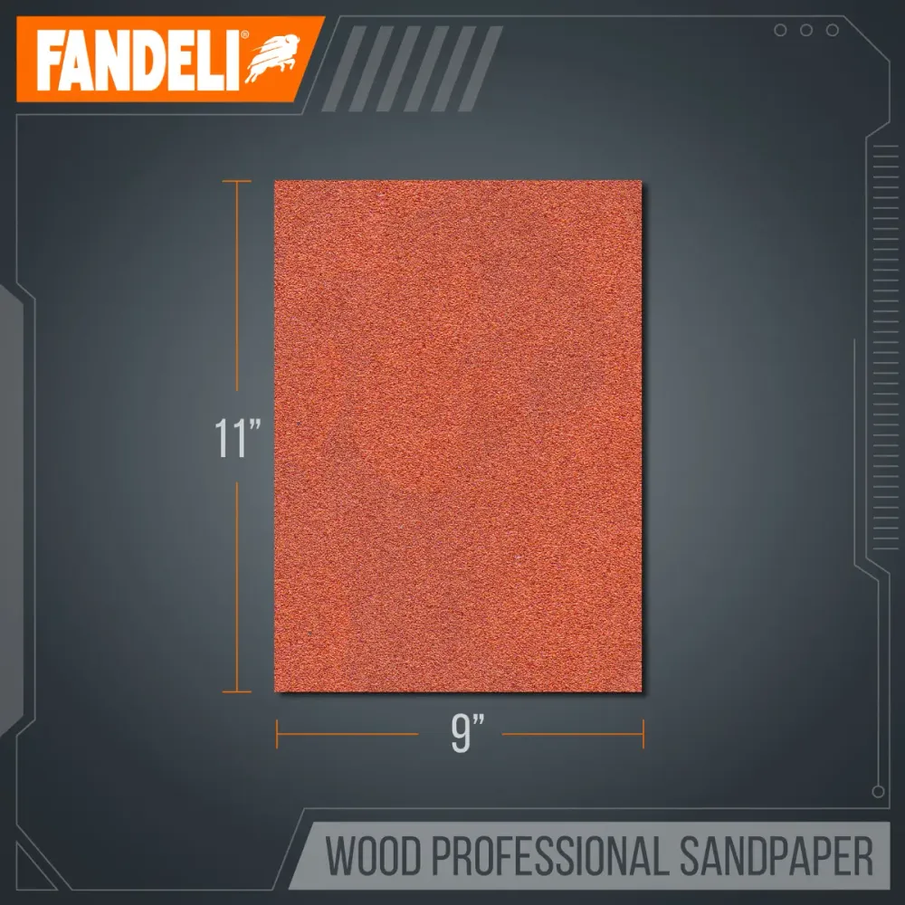 25 Hojas Lija Madera Profesional Grado Grueso 9x11 Fandeli