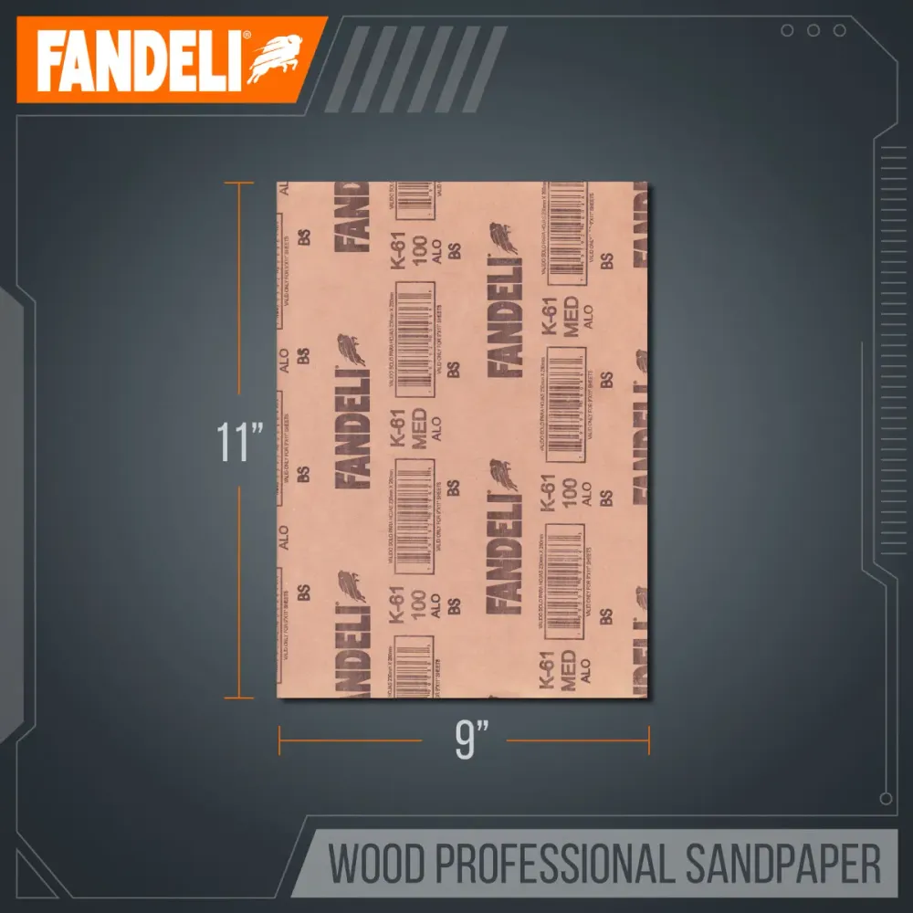25 Hojas Lija Madera Profesional Grado Grueso 9x11 Fandeli