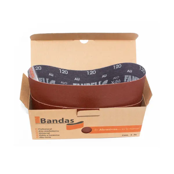 10 piezas Bandas de Lija X-86 Fandeli Grano 080, 3" x 18"