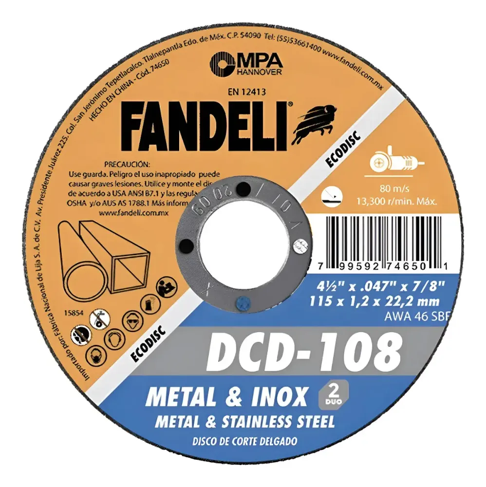 10 piezas Disco Corte Fandeli Eco 4½" 74650