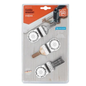 FEIN Combo Starlock Mini Cut 3 piezas (35222967090) Hojas de sierra E-Cut Long Life y lima HM