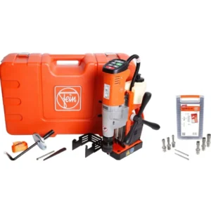 FEIN KBU 35 MQW Máquina perforadora con imán universal hasta 35 mm en maletín de transporte + Set de coronas / 8 unidades