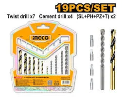 INGCO JUEGO DE BROCAS 19 PCS UAKSDB1901 FERRETERIA INSTA-YA PITALITO