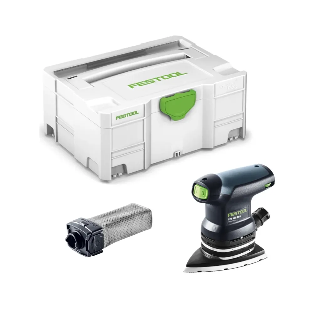Amoladora Festool DTS 400 REQ-Plus Delta 250W buje 2mm en Systainer (574635) + accesorios + bolsa de polvo extra