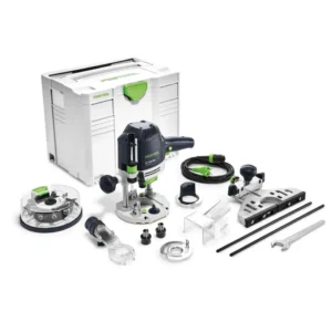 Festool 1400 EBQ-PLUS fresadora 1400W 70mm carrera ( 574398 ) + accesorios + Box--S 8/10x HW caja de fresas 10 uds. + Syst...