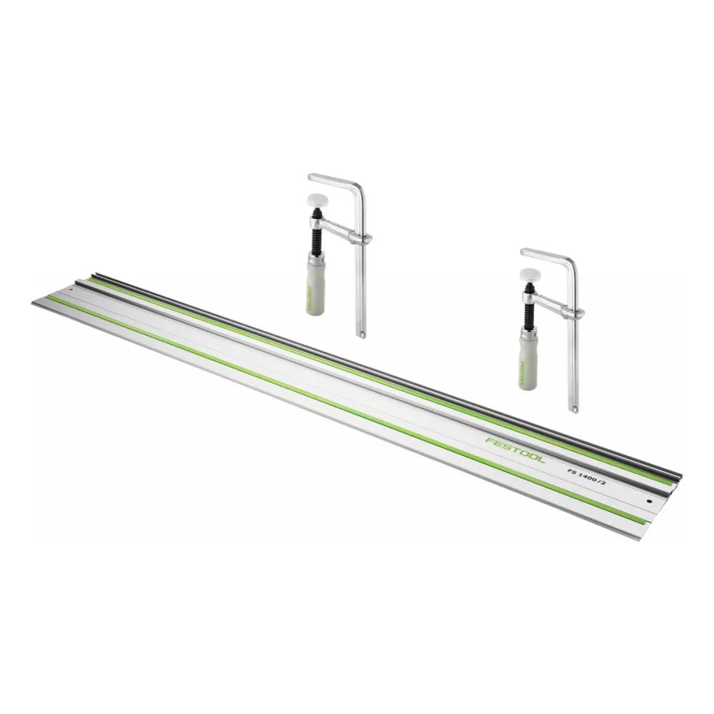 Festool FS 1400/2 carril guí 1400 mm ( 491498 ) + 2x FSZ 120 abrazadera de tornillo ( 489570 )