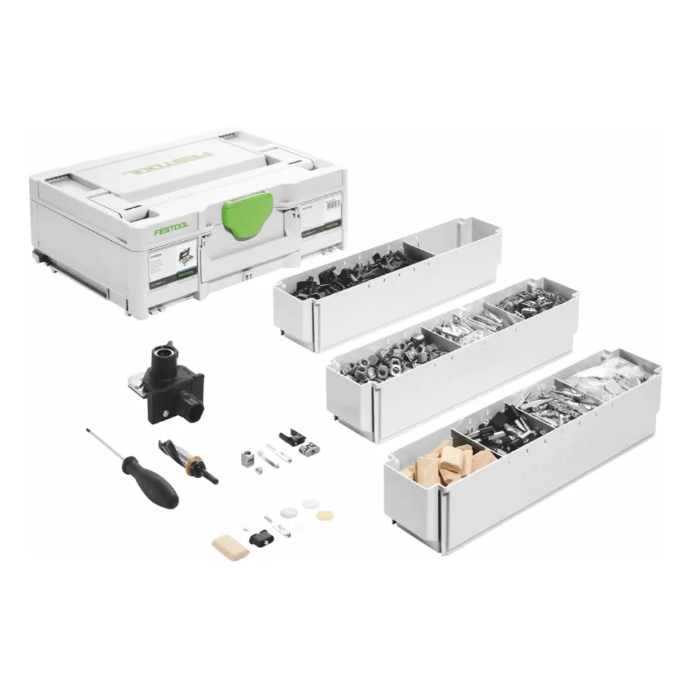 Festool DF 500 Q-Plus fresa 420 W 4 - 10 mm + Systainer ( 576413 ) + KV-SYS D8 DOMINO gama de conectores ( 576797 )