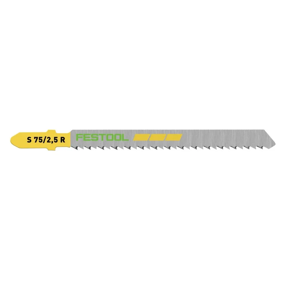 Festool S 75/2.5 R/5 WOOD Hoja de sierra de calar Fine Cut 75 mm 5 piezas (204259) afilado cónico para un corte limpio, ac...