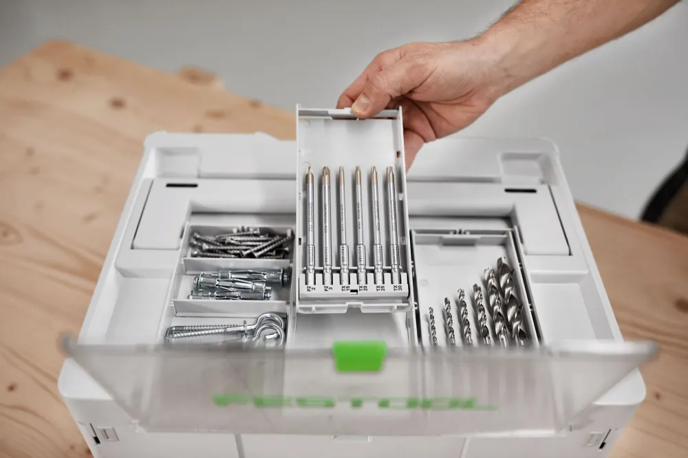Festool BKS SYS3 Cassette de puntas CE de 100 mm (577399) para taladro/atornillador de baterí Festool y taladro de percusi...