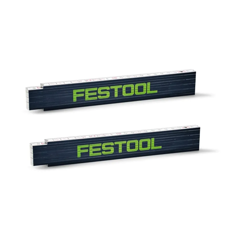 2x Festool Cinta métrica plegable Bastón de eslabones de madera 2 m 10 eslabones ( 201464 )