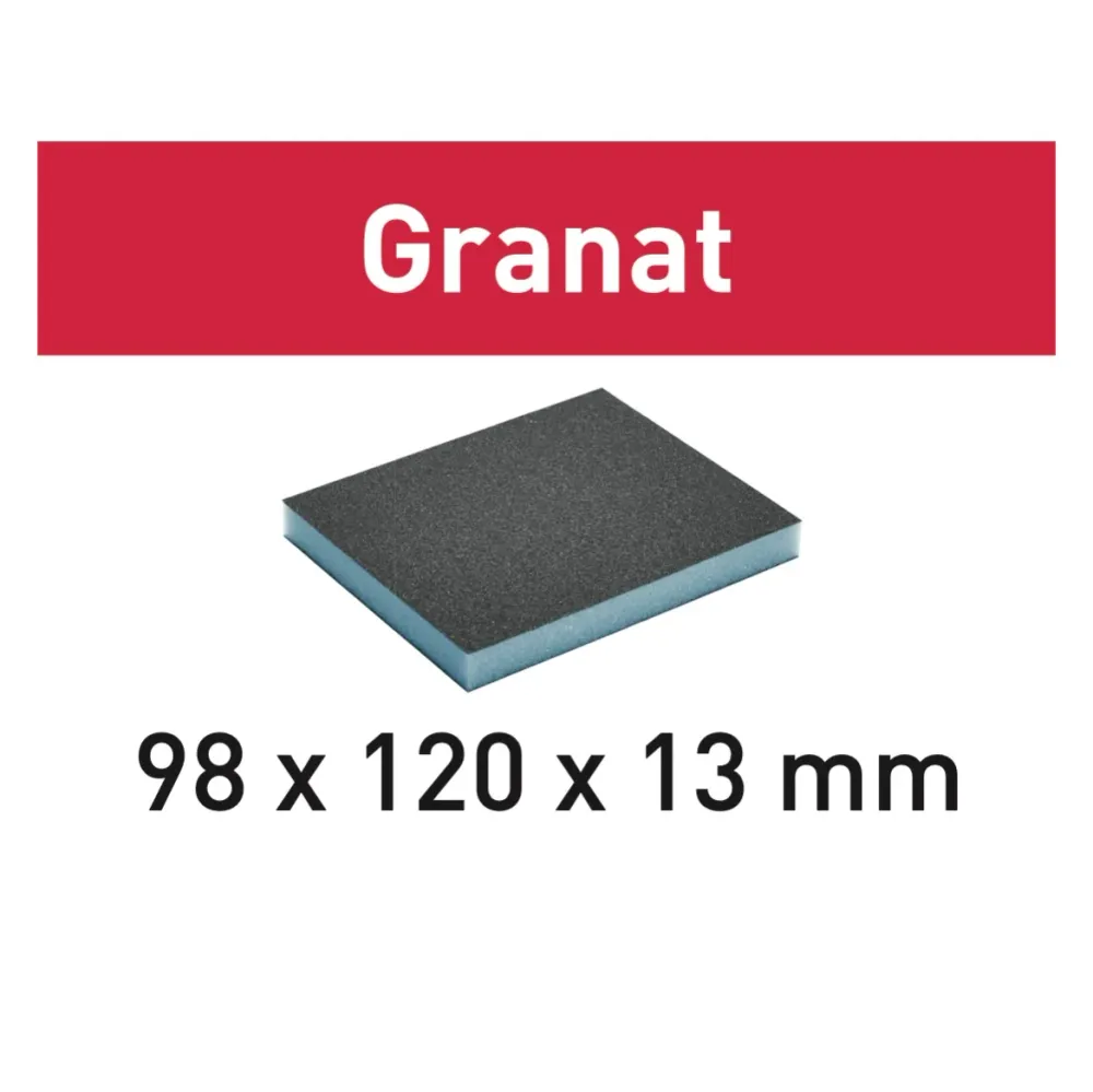 Festool Granat Esponja de lijado 98 x 120 x 13mm - 120 GR/6 - Grano 120 - 6 uds. (201113)