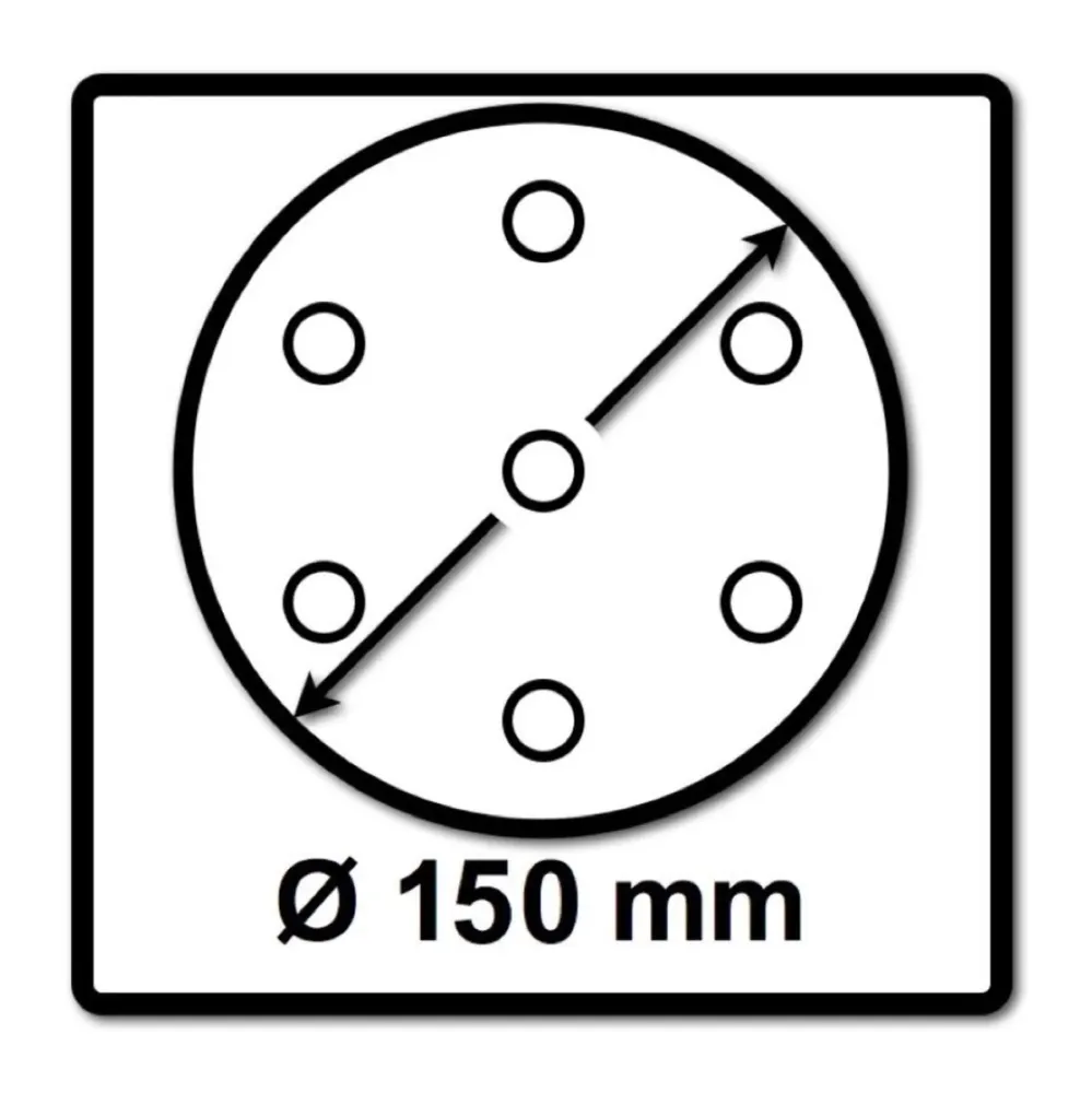 Festool HSK-D 150 H Taco de lijado duro 150mm + 200x Abrasivos Granat P40 / P60 / P120 / P180 (495966)