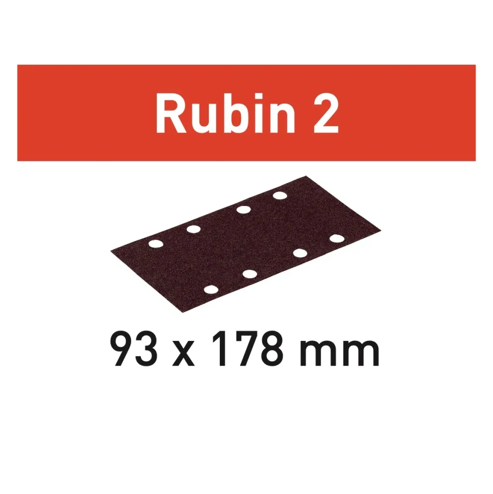 Festool Rubin 2 STF 93X178/8 P150 RU2/50 tiras de lijado 93 x 178 mm P150 50 piezas (499066) para RS 300, RS 3, LRS 93