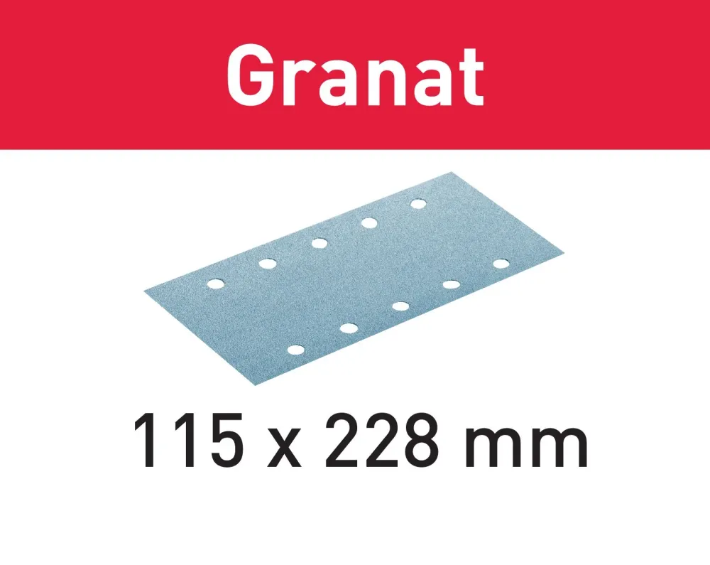 Festool STF 115X228 P400 GR/100 tiras de lija granate (498954) para RS 200, RS 2, RS 100, RS 100 C, RS 1, RS 1 C, HSK- 115...