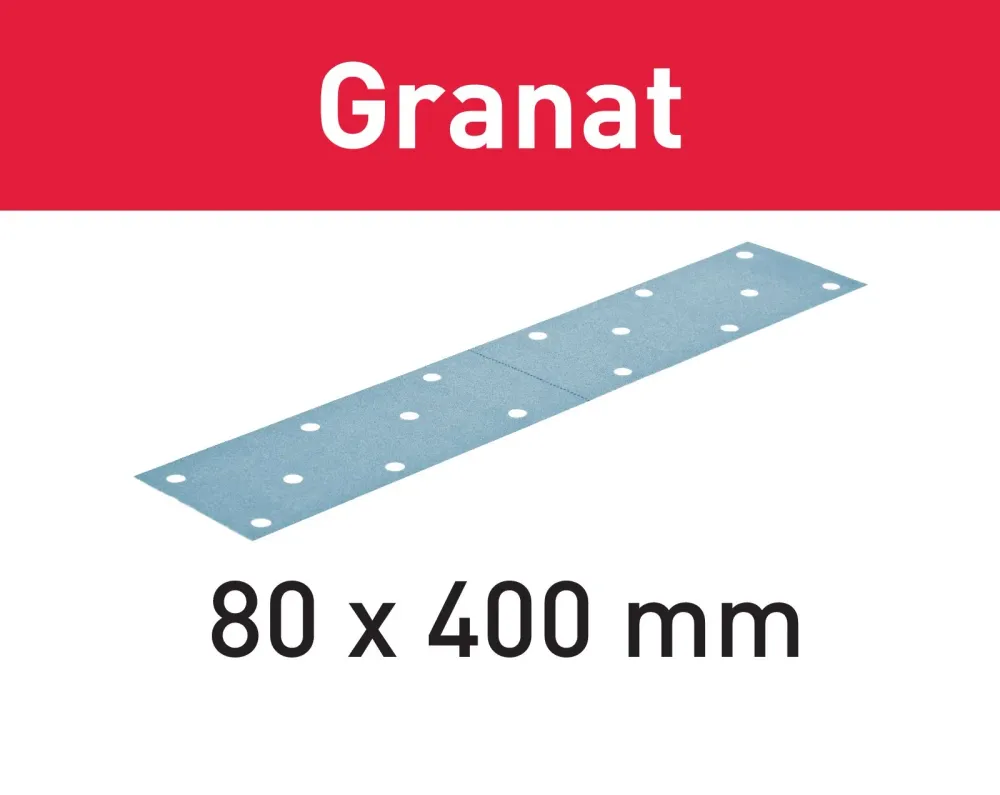 Festool STF 80x400 P120 GR/50 tiras de lija granate (497160) para LRS 400, HSK- 80x400 / 80x200