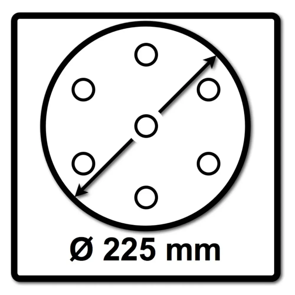 Festool STF D225/128 P80 GR/25 Disco de lija P80 225 mm 100 piezas ( 4x 205655 ) para lijadora de cuello largo PLANEX LHS...