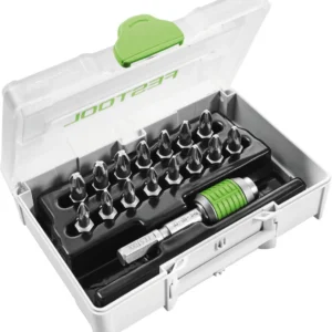 Festool SYS3 XXS CE-PZ BHS Surtido de 60 puntas (205824) para taladros de baterí y taladros de percusión Festool con sopor...