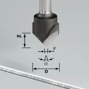 Fresadora de ranuras en V Festool HW S8 D18-90°/Alu (491444) para fresadoras