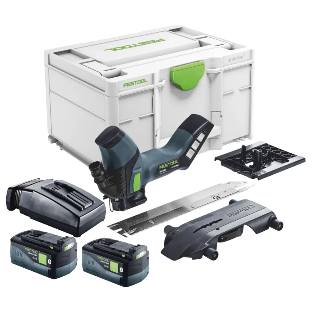 Sierra de arco sin cable Festool ISC 240 EB-Basic 18 V 240 mm + 2x baterí 5,0 Ah + cargador + Systainer
