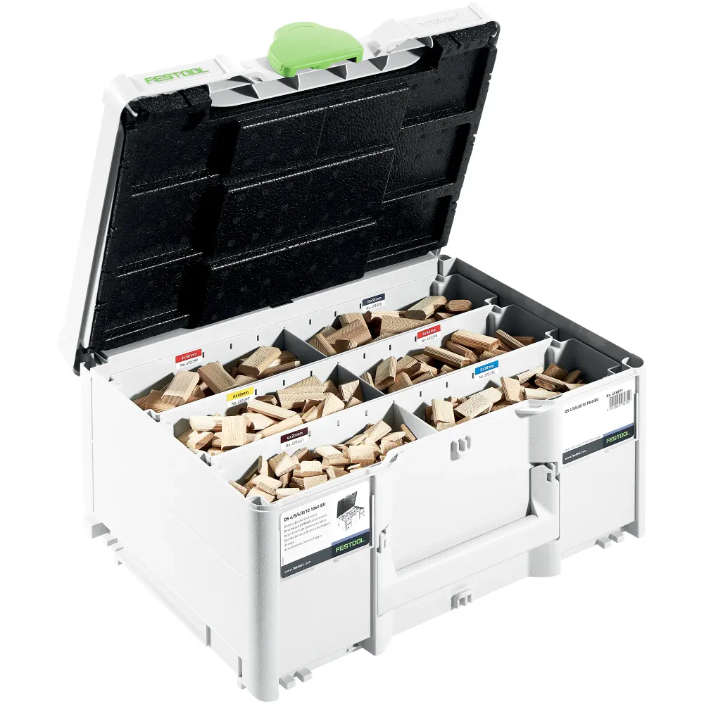 Surtido de tacos Festool DOMINO Haya DS 4/5/6/8/10 1060 BU