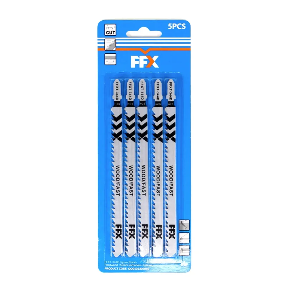 FFX FFXT-344D Hojas de sierra de calar para madera Pack de 5 HCS 152 mm 6 TPI (QQ0102300060)