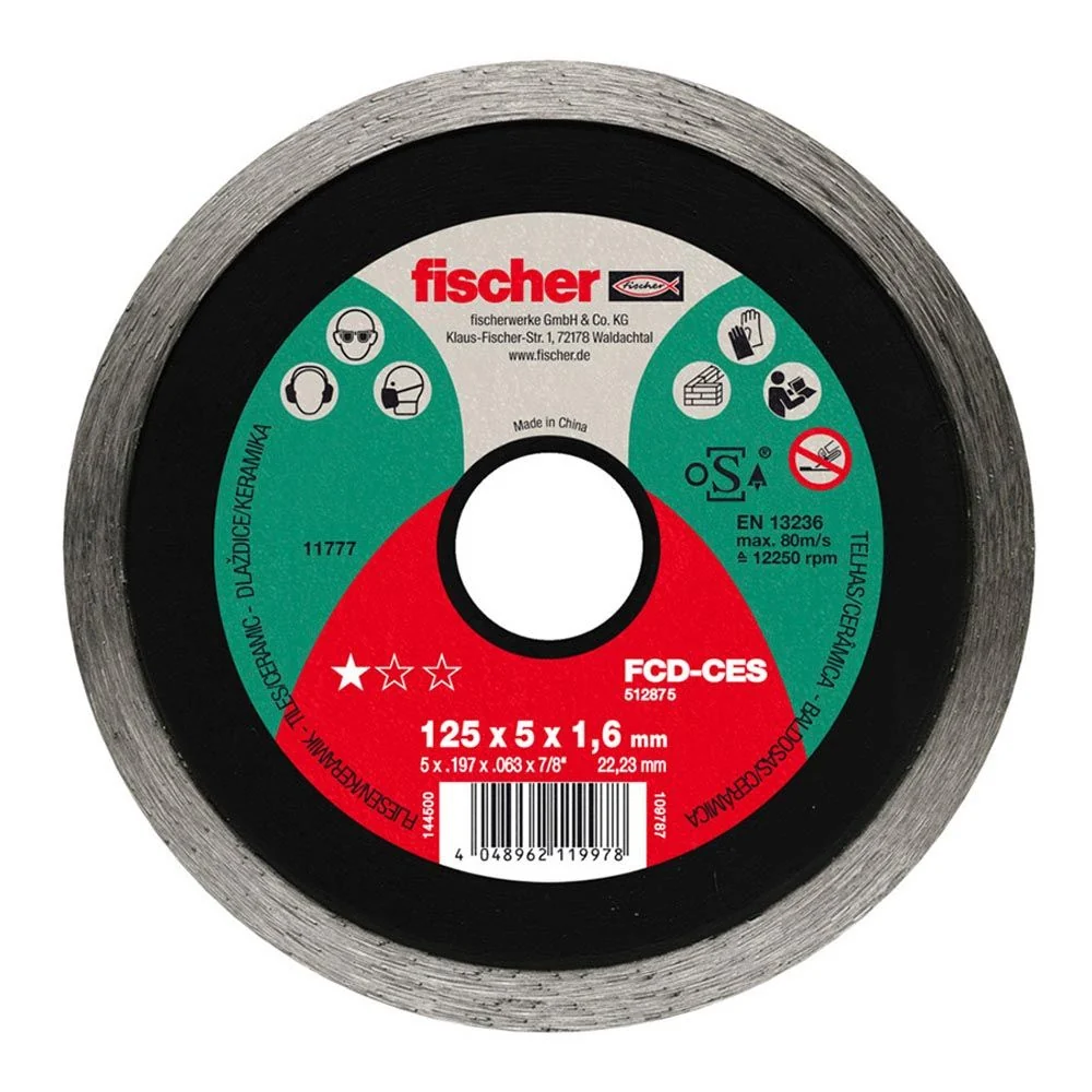 DISCO DIAMANTADO PARA CERÁMICA FCD-CES Ø115 x 1,6 x 22,23 mm FISCHER