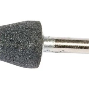 Punta cónica montada con vástago de óxido de aluminio Forney de 1-1/8 pulg. de diámetro x 3/4 pulg. de largo, 38 550 rpm,...