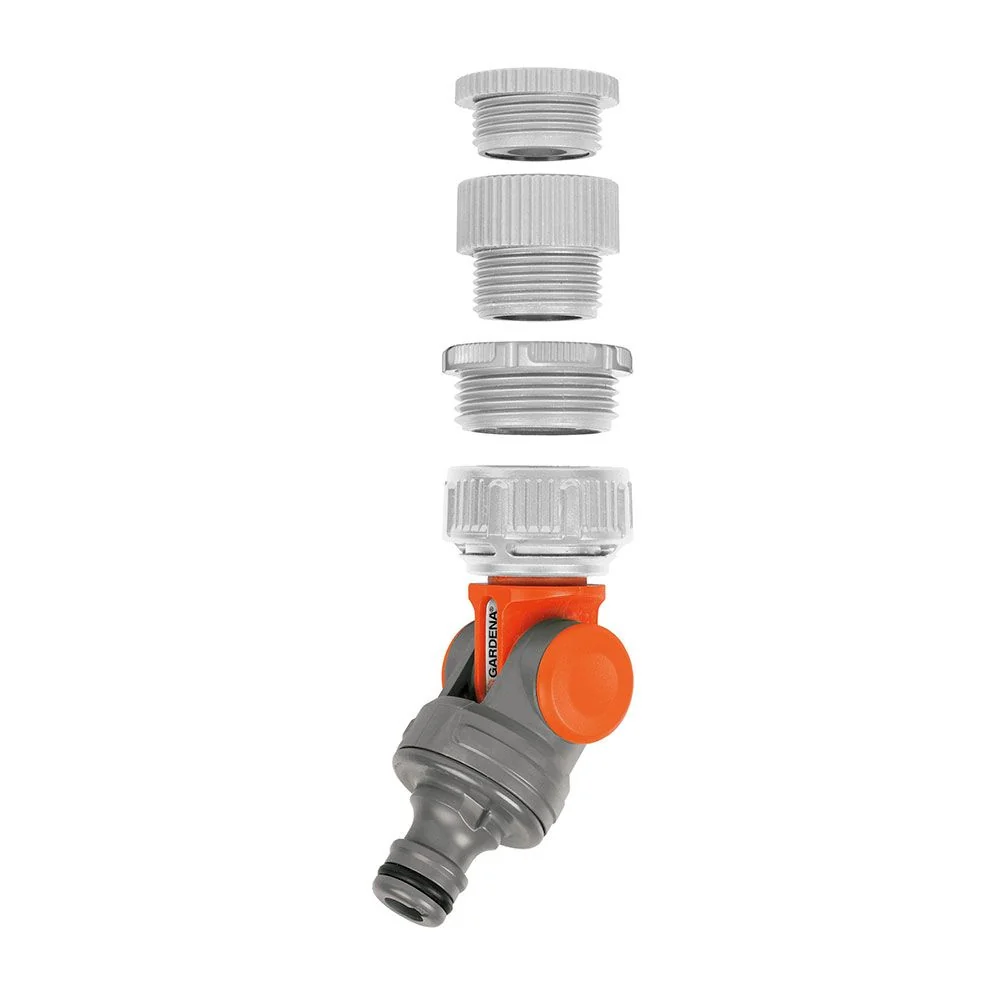 CONECTOR ARTICULADO CON ADAPTADORES 1", 3/4", 5/8, 1/2", BLISTER GARDENA