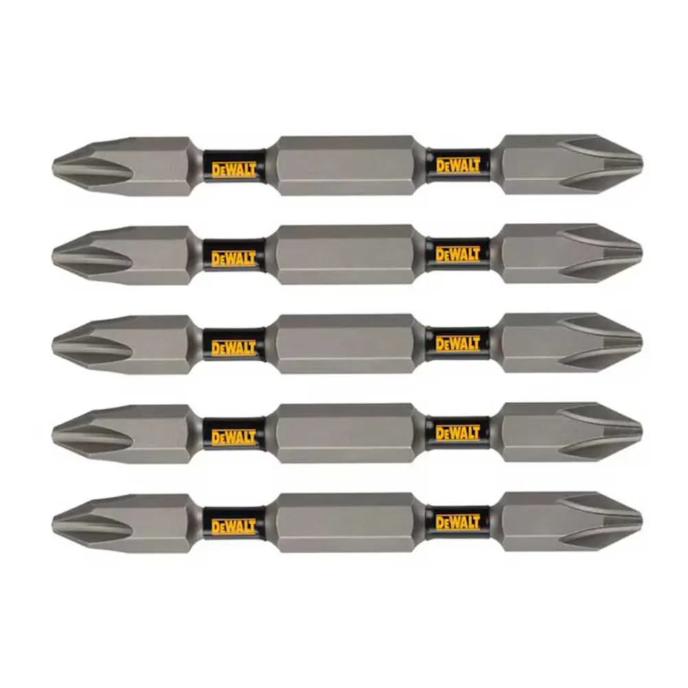 SET DE 5 PUNTAS DOBLES PARA ATORNILLAR TOUGH GRIP No.2, 2 PULGADAS DE LARGO. MARCA DEWALT Global Tools Gt