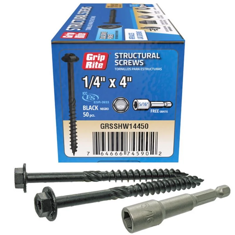 TORNILLO DE CONTROL DE FUERZA DE 4" DE L, PAQUETE DE 50 Grip-Rite