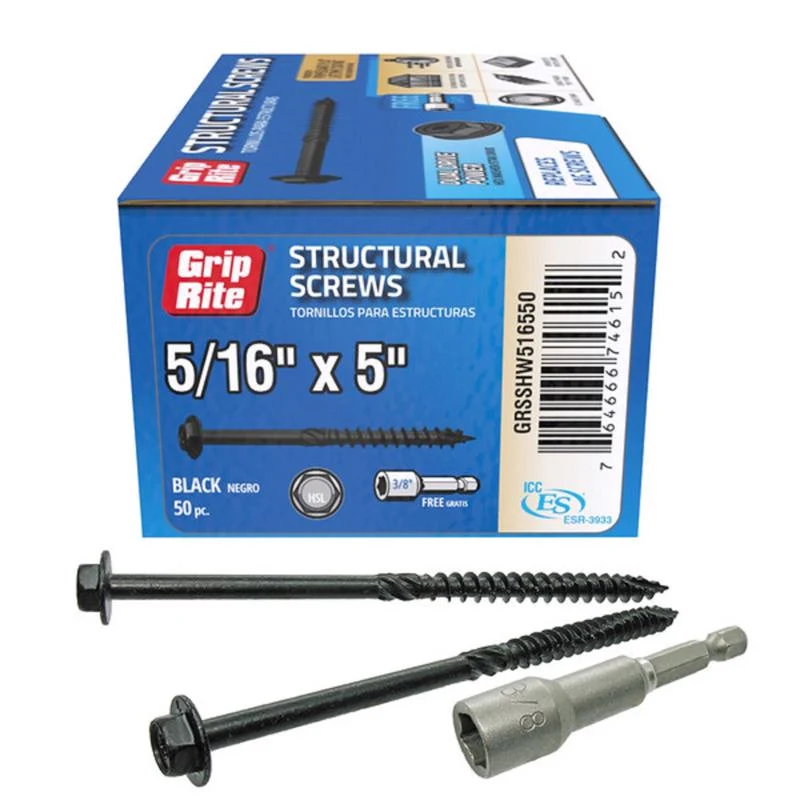 TORNILLO DE CONTROL DE FUERZA DE 5" DE L, PAQUETE DE 50 Grip-Rite