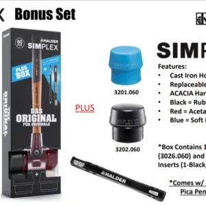 Juego de bonificación Halder Simplex 60 con insertos verticales negros y rojos