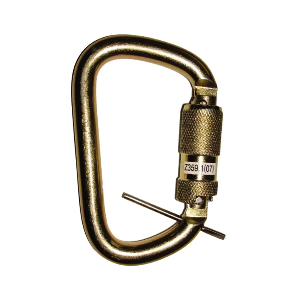 (MA-012CB) MOSQUETON ACERO DOBLE SEGURO T/BARRIL 50KN HAWK