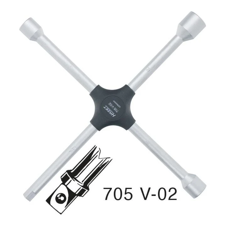 Llave en cruz HAZET 705V-02 17 x 19 x 22 x 12,5 mm(1/2″ cuadrada) ( 4000822845 )