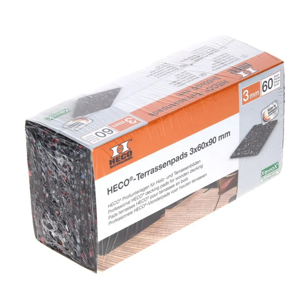 Almohadillas de goma HECO Terrace, antideslizantes 3 mm 60 uds ( 49770 )