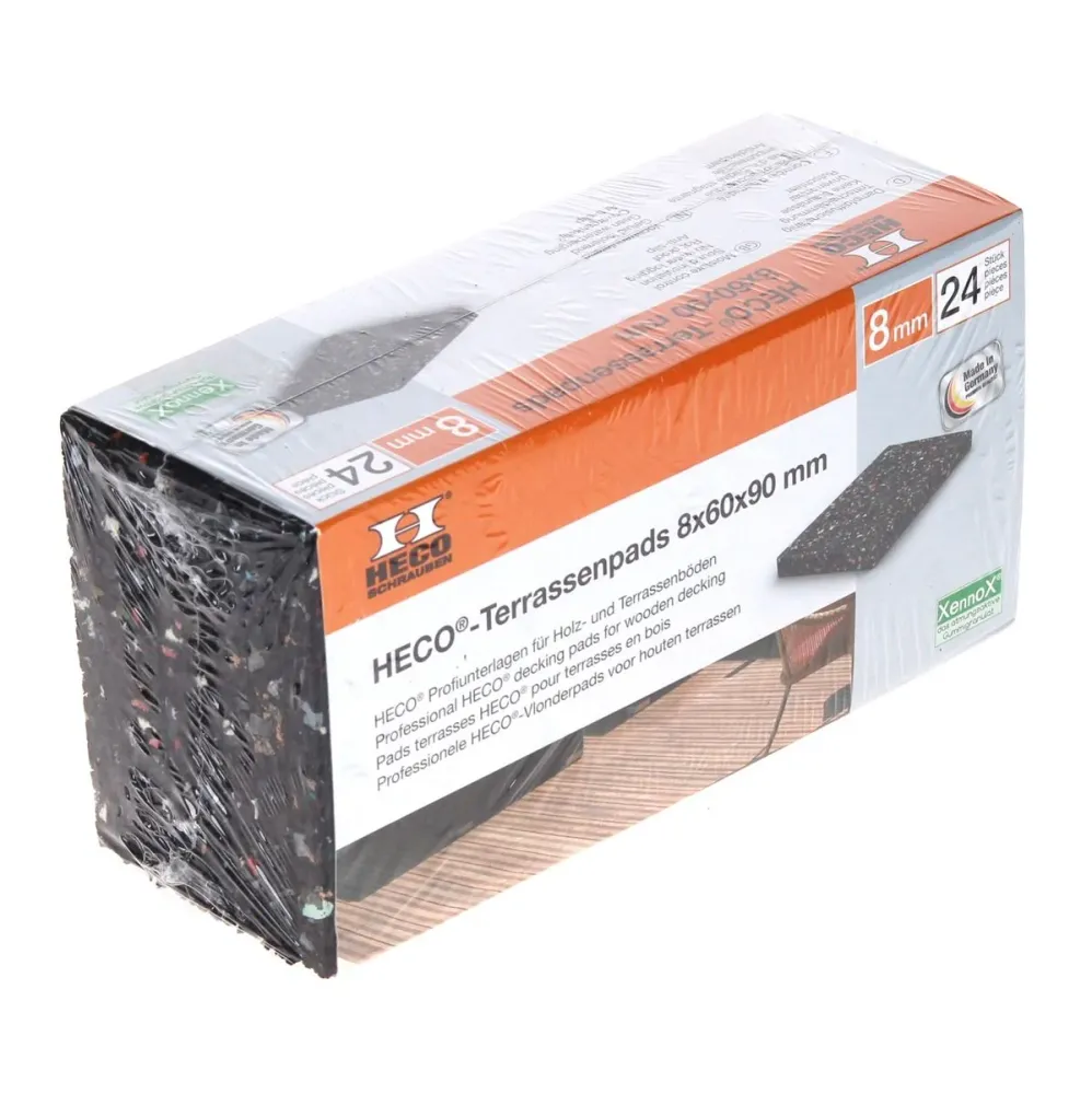 HECO Almohadillas de goma para suelos, antideslizantes 8 mm 24 uds ( 49771 )
