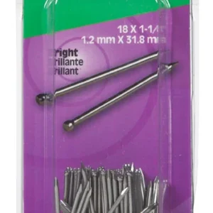 Clavos de acero brillante Hillman de calibre 18 x 1-1/4 pulg. de largo, paquete de 1,75 oz (paquete de 6) - Oferta de la s...