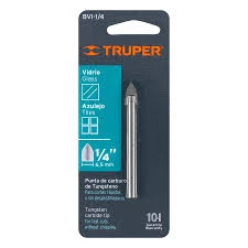 TRUPER BROCA PARA VIDRIO Y AZULEJO DE 1/4" PUNTA DE CARBURO DE TUNGSTENO BVI-1/4 11702 INSTA-YA PITALITO