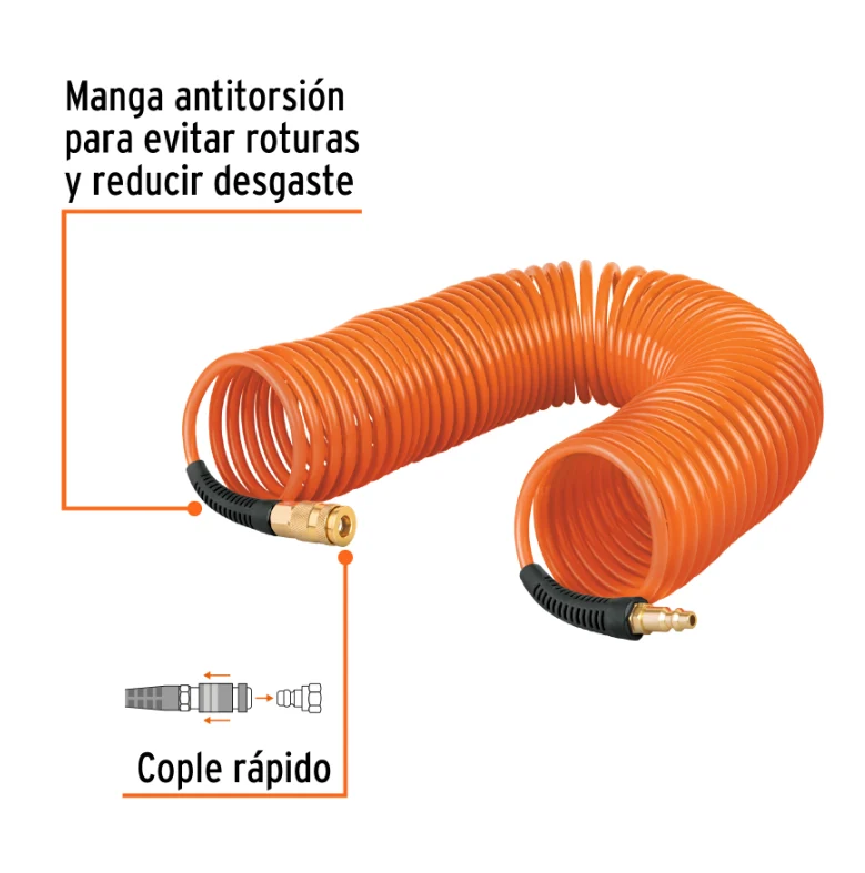 TRUPER MANGUERA PARA AIRE TIPO RESORTE 15 MTS 19075 INSTA-YA PITALITO