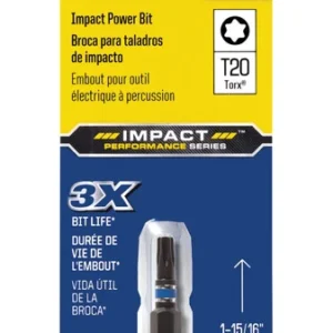 Broca de impacto eléctrica T20 de 1" de largo Irwin
