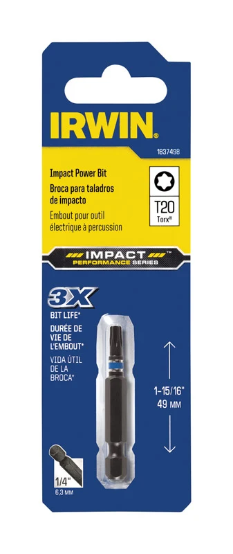Broca de impacto eléctrica T20 de 1" de largo Irwin