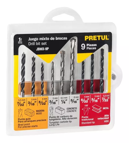 JUEGO DE BROCA 9 PCS PRETUL